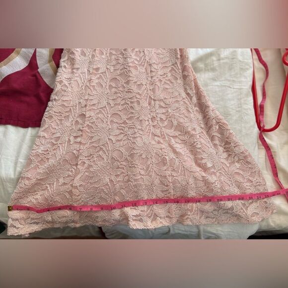 Windsor || Pink Laced Open Back Rhinestone Maxi Dress Halter Neck Top - Picture 8 of 13